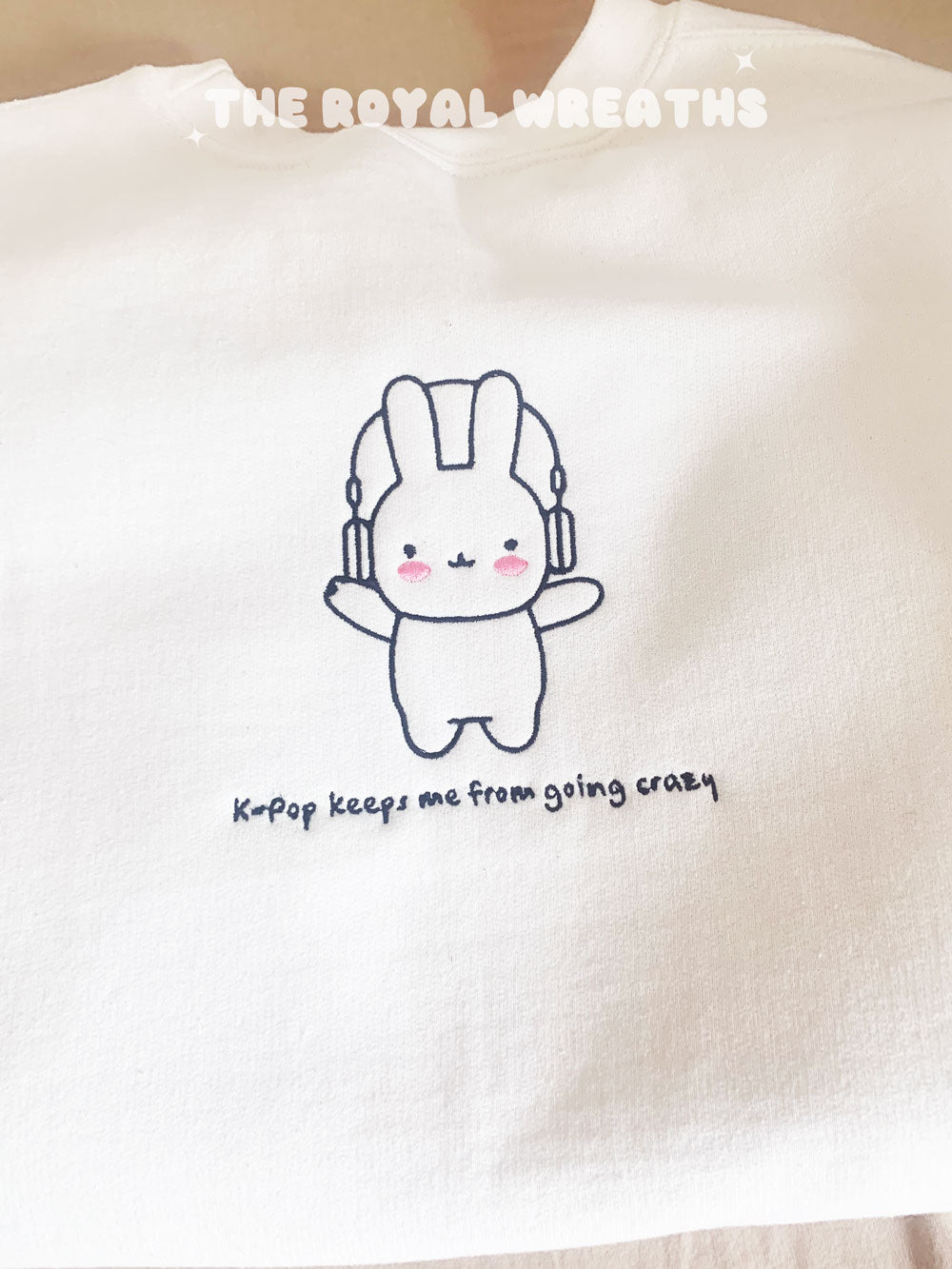 Embroidered Bunny Loves Kpop Sweatshirt