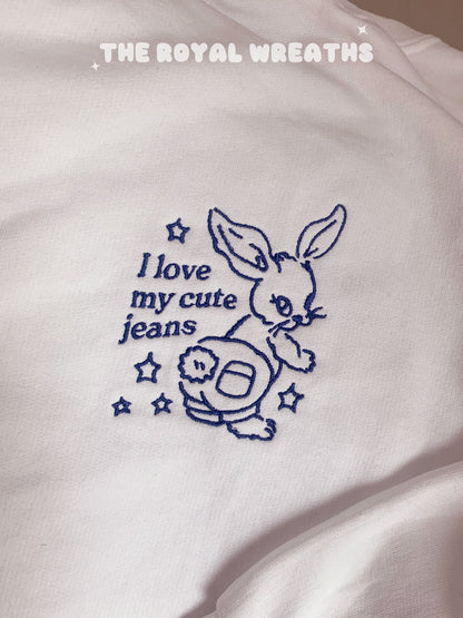 Embroidered Custom Cute Bunny Sweatshirt (NJ)