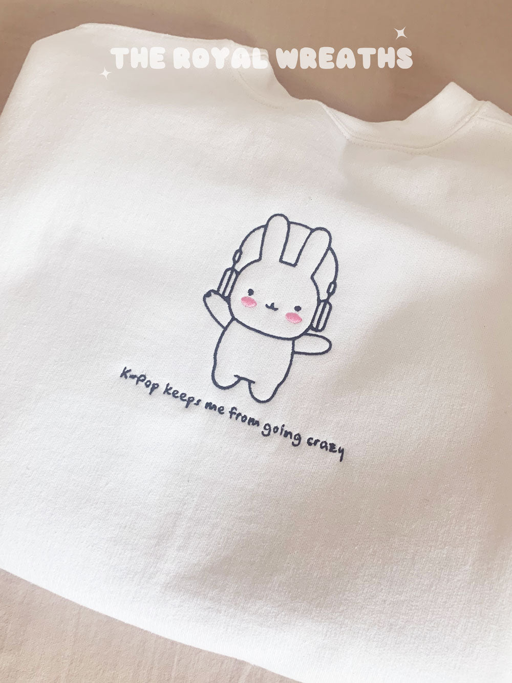 Embroidered Bunny Loves Kpop Sweatshirt