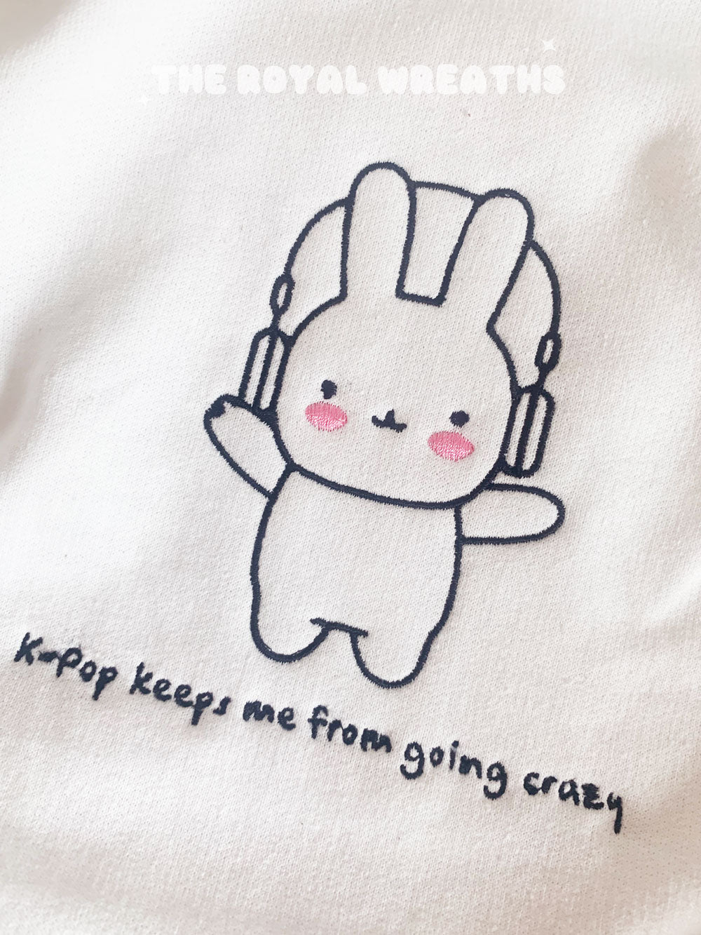 Embroidered Bunny Loves Kpop Sweatshirt