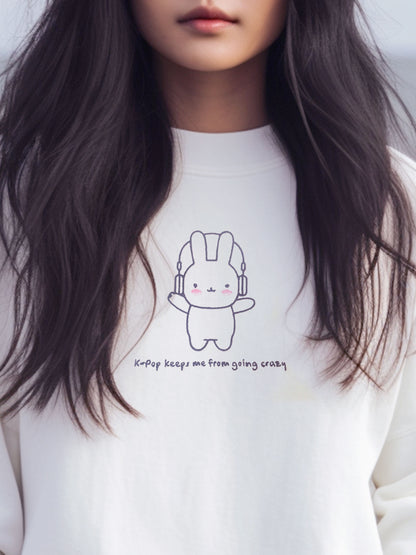 Embroidered Bunny Loves Kpop Sweatshirt