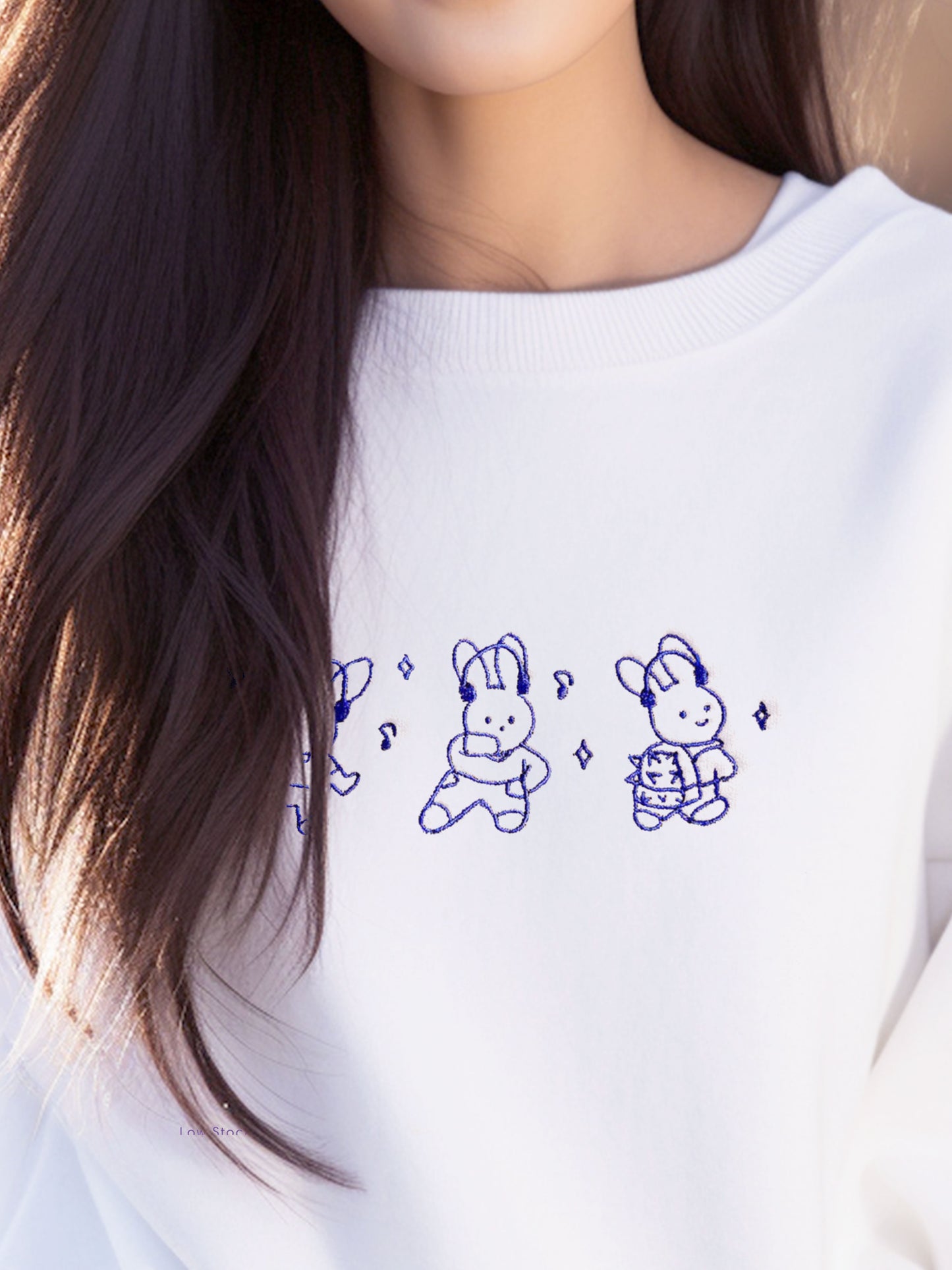 Embroidered Custom Cute 3 Bunnies Sweatshirt (NJ)