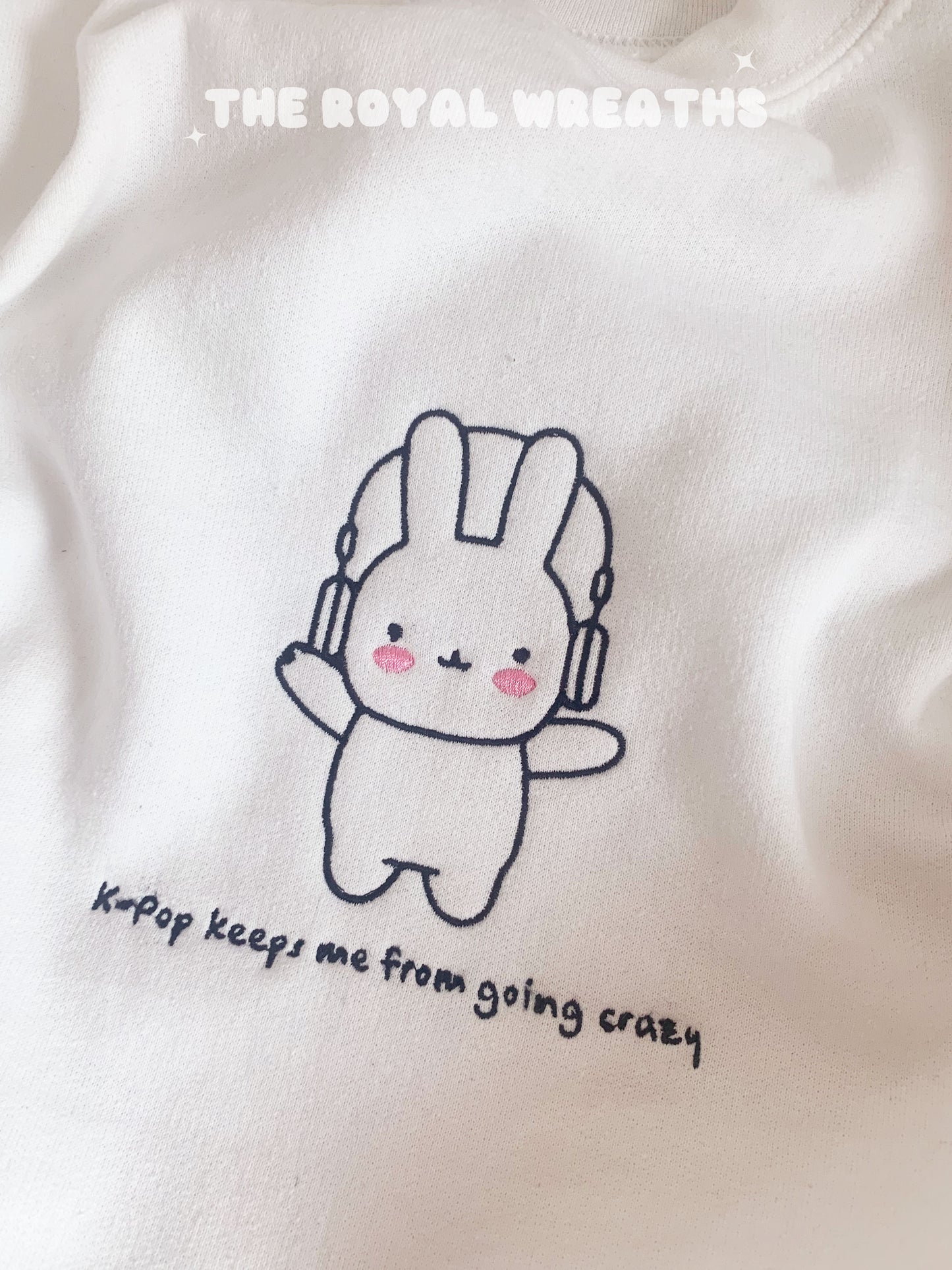 Embroidered Bunny Loves Kpop Sweatshirt