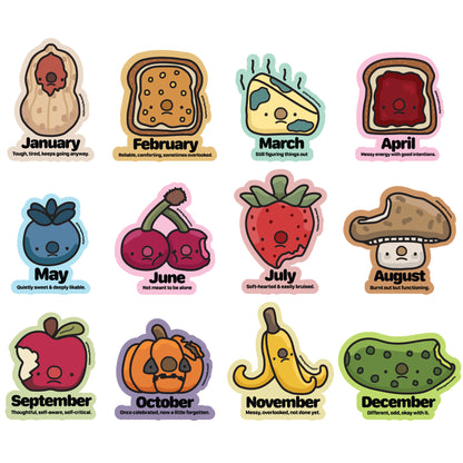 Mystery Forgotten Fruit Month Stickers