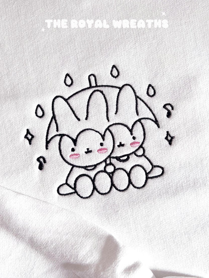 Embroidered Bunny Raining Day Sweatshirt