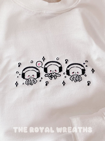 Embroidered Cute K Pop Octopus Sweatshirt