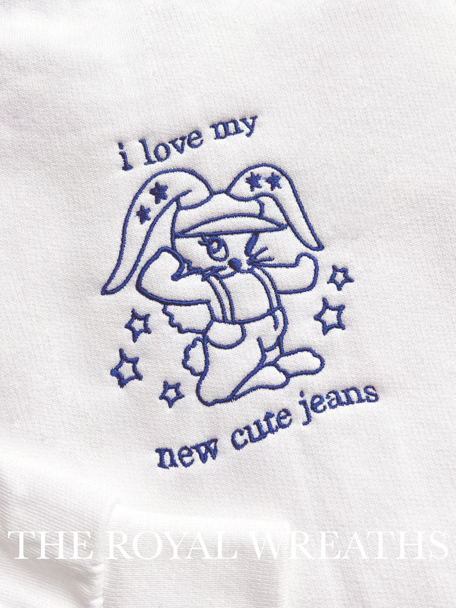 Embroidered Custom Cute Bunny Sweatshirt (NJ)