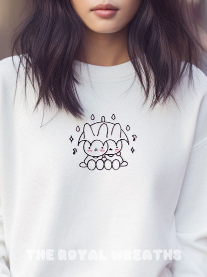 Embroidered Bunny Raining Day Sweatshirt