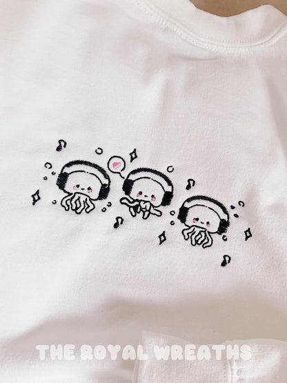 Embroidered Cute K Pop Octopus Sweatshirt