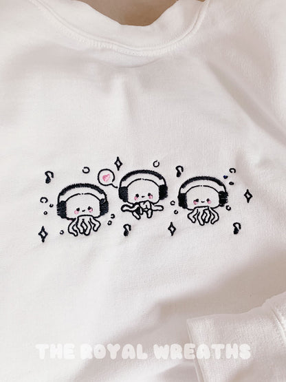 Embroidered Cute K Pop Octopus Sweatshirt